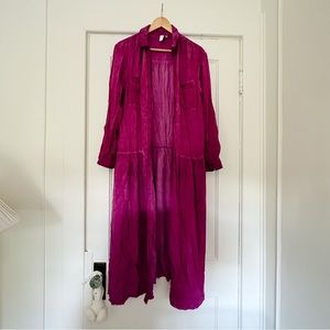 Anthropologie Pilcro and the Letterpress Kimberly Fuschia Duster Dress, Medium